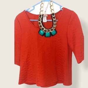 Palacio 3/4 sleeve top tangerine Orange